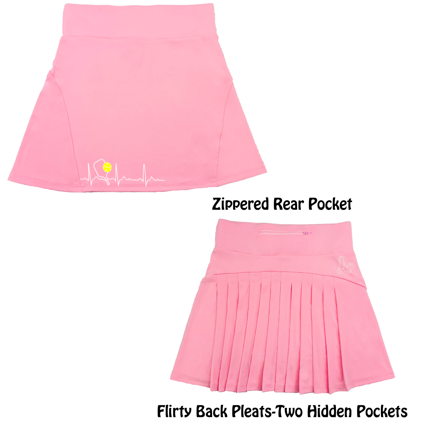 Pickleball Heartbeat EKG | Women's Flirty Pickleball Skort