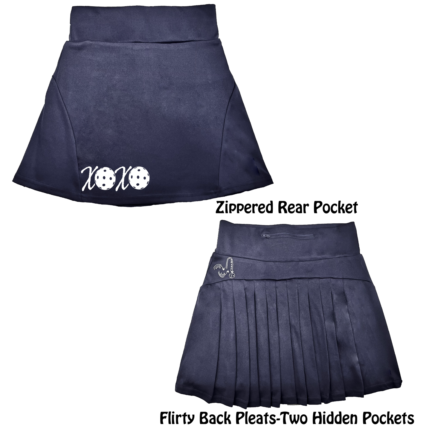 XOXO With Pickleballs | Women's Flirty Pickleball Skort