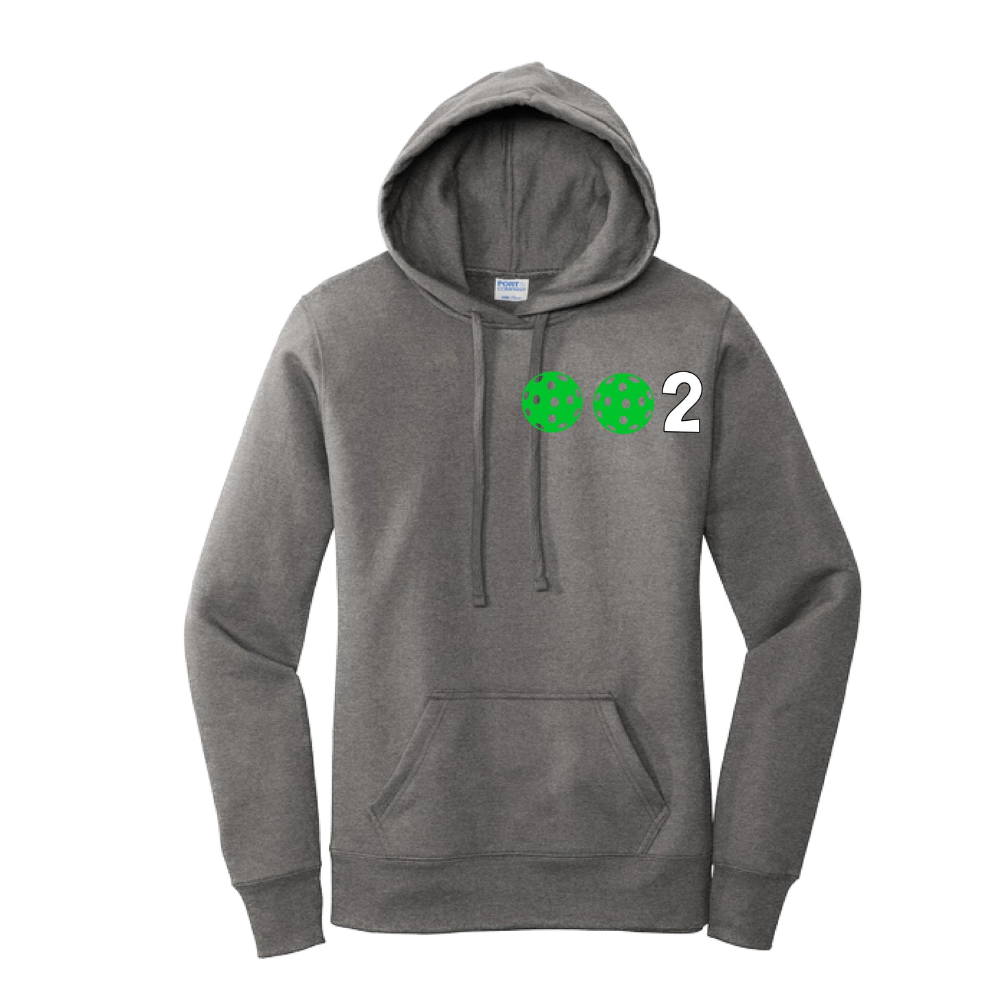 002 With Pickleballs Customizable (Colors Rainbow Green Red Cyan) | Women’s Fitted Hoodie Pickleball Sweatshirt | 50% Cotton 50% Poly Fleece