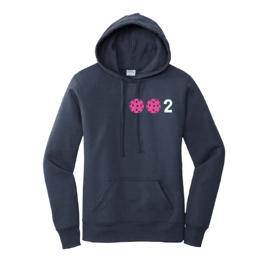 002 With Pickleballs Customizable (Colors Yellow White Pink Orange Purple) | Women’s Fitted Hoodie Pickleball Sweatshirt | 50% Cotton 50% Poly Fleece