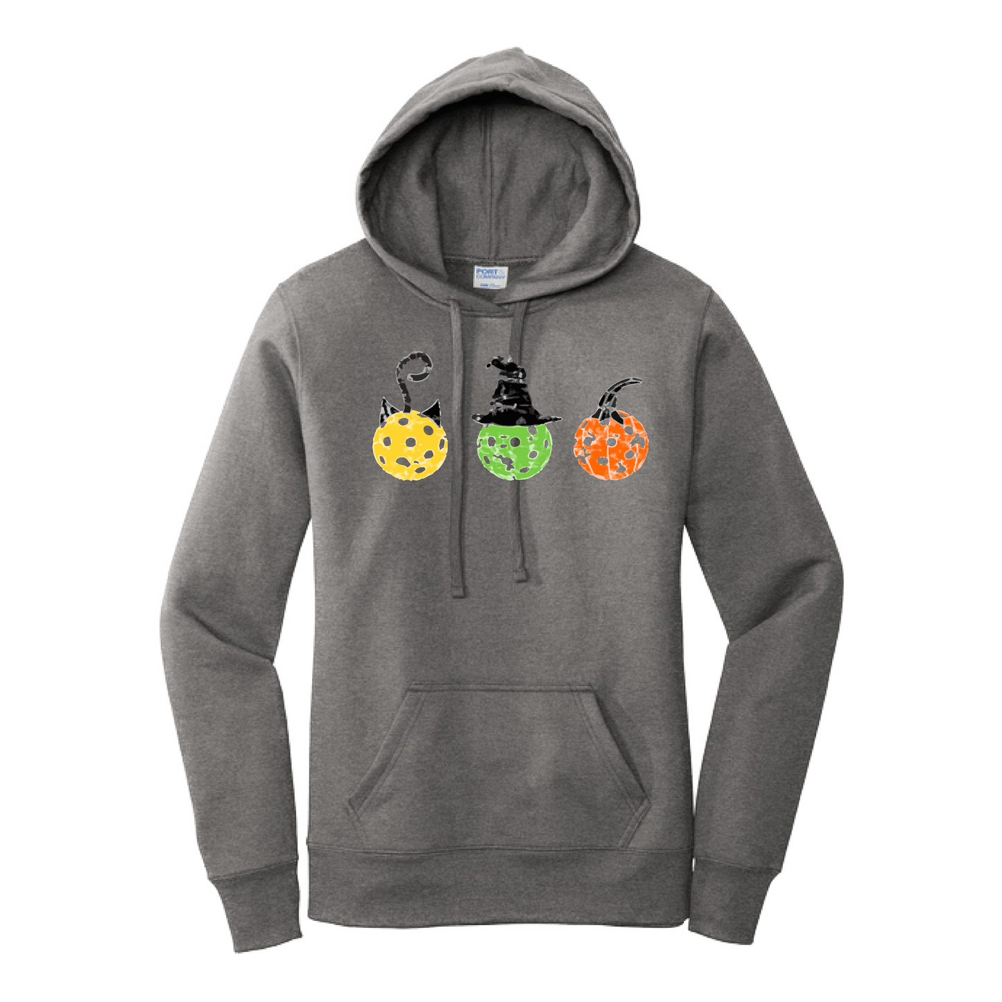 Cat Witch Pumpkin  | Women’s Fitted Hoodie Pickleball Sweatshirt | 50% Cotton 50% Poly Fleece