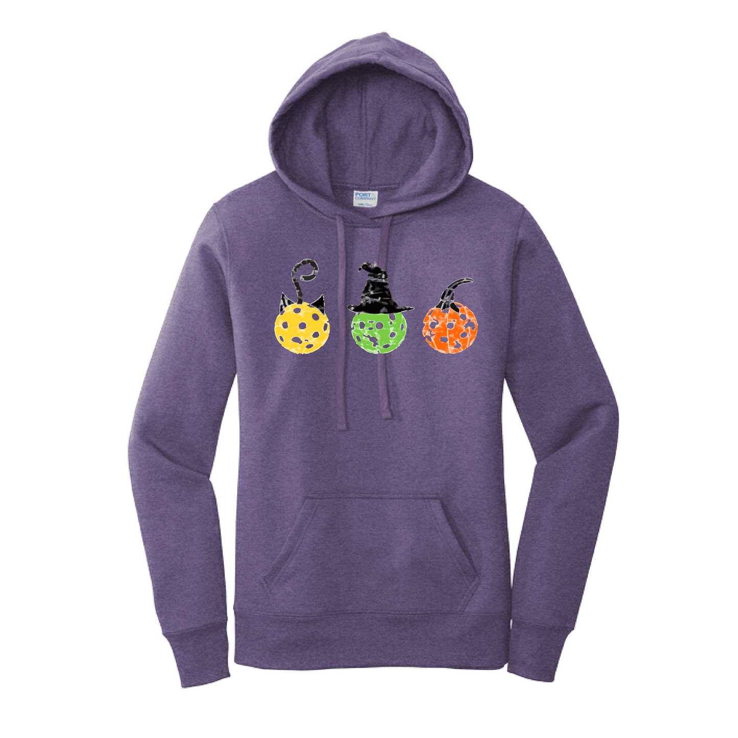 Cat Witch Pumpkin  | Women’s Fitted Hoodie Pickleball Sweatshirt | 50% Cotton 50% Poly Fleece