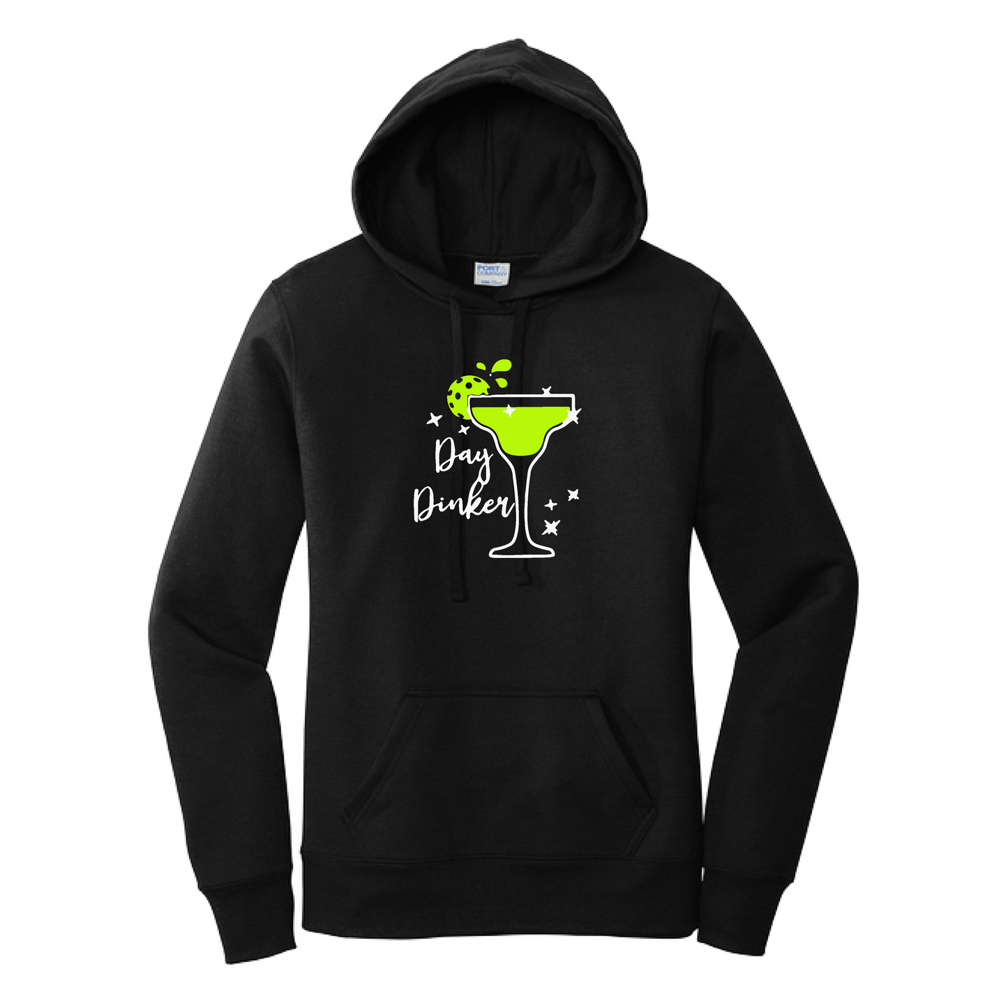 Day Dinker Pickleball Lime | Women’s Fitted Hoodie Pickleball Sweatshirt | 50% Cotton 50% Poly Fleece