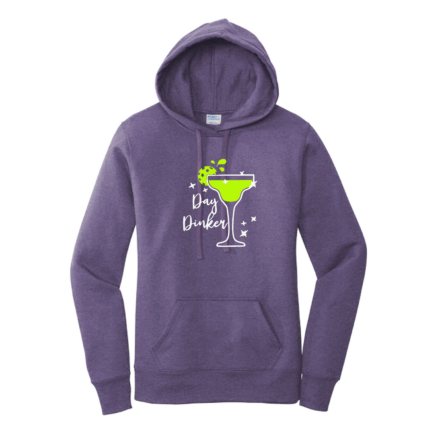 Day Dinker Pickleball Lime | Women’s Fitted Hoodie Pickleball Sweatshirt | 50% Cotton 50% Poly Fleece