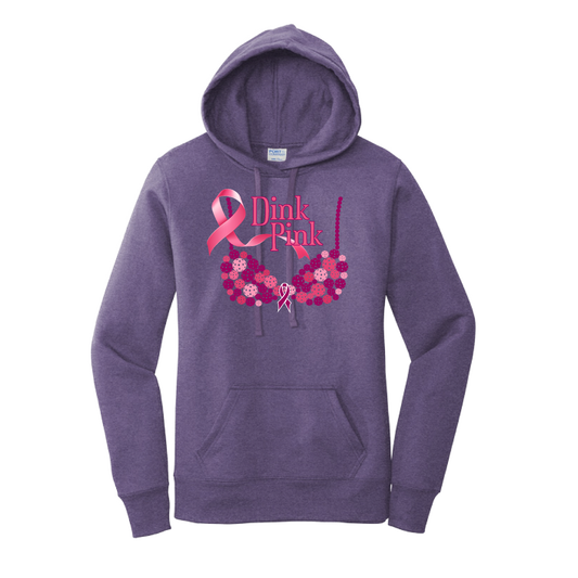 Dink Pink | Women’s Fitted Hoodie Pickleball Sweatshirt | 50% Cotton 50% Poly Fleece