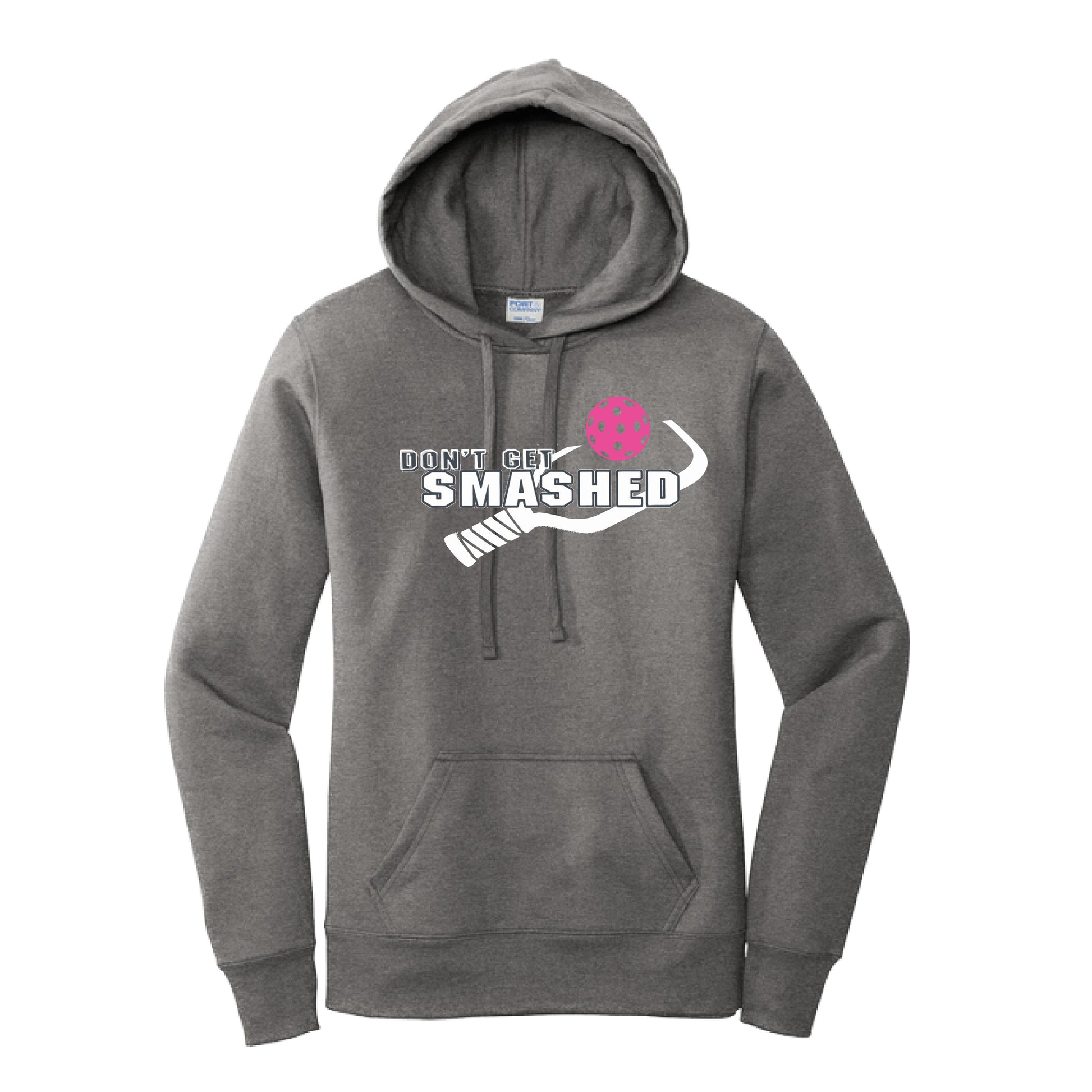Don't Get Smashed Customizable (Pickleballs Pink Rainbow Red) | Women’s Fitted Hoodie Pickleball Sweatshirt | 50% Cotton 50% Poly Fleece