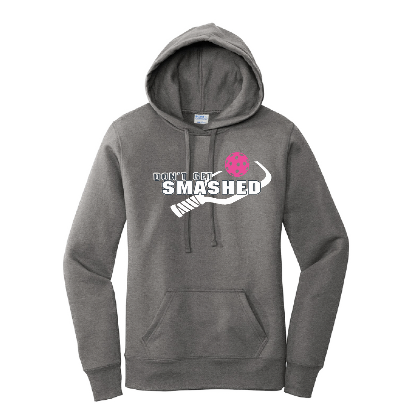 Don't Get Smashed Customizable (Pickleballs Pink Rainbow Red) | Women’s Fitted Hoodie Pickleball Sweatshirt | 50% Cotton 50% Poly Fleece