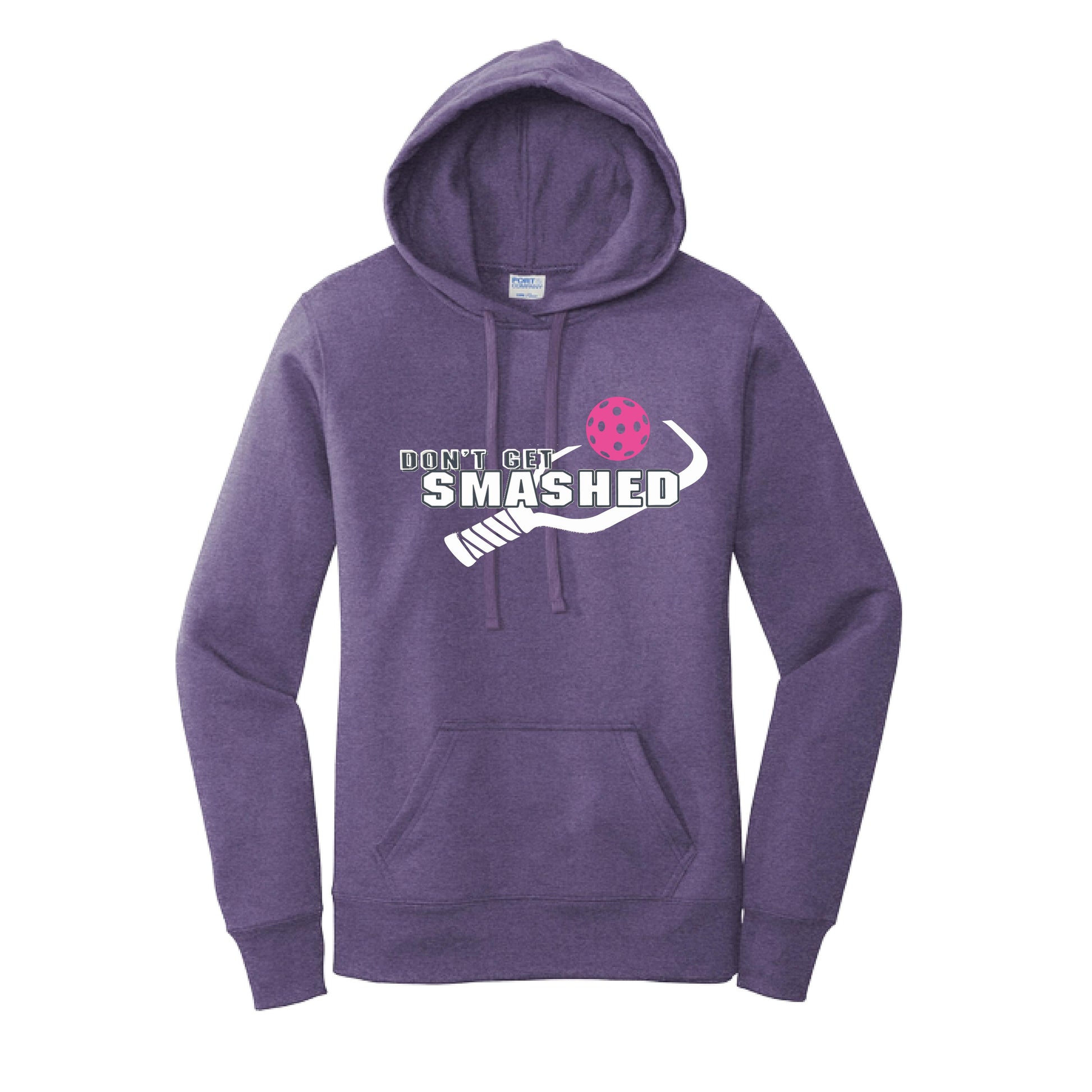Don't Get Smashed Customizable (Pickleballs Pink Rainbow Red) | Women’s Fitted Hoodie Pickleball Sweatshirt | 50% Cotton 50% Poly Fleece