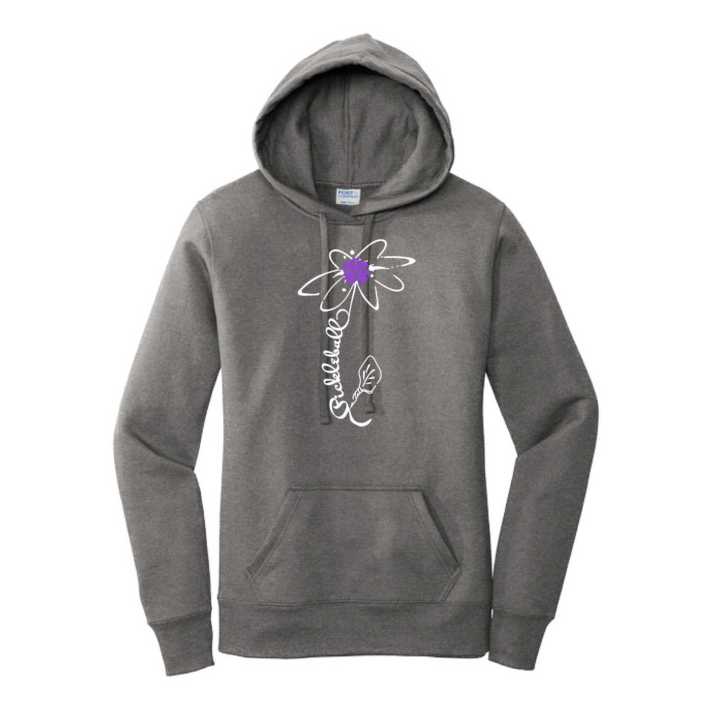 Pickleball Flower (Pink Purple Rainbow) | Women’s Fitted Hoodie Pickleball Sweatshirt | 50% Cotton 50% Poly Fleece