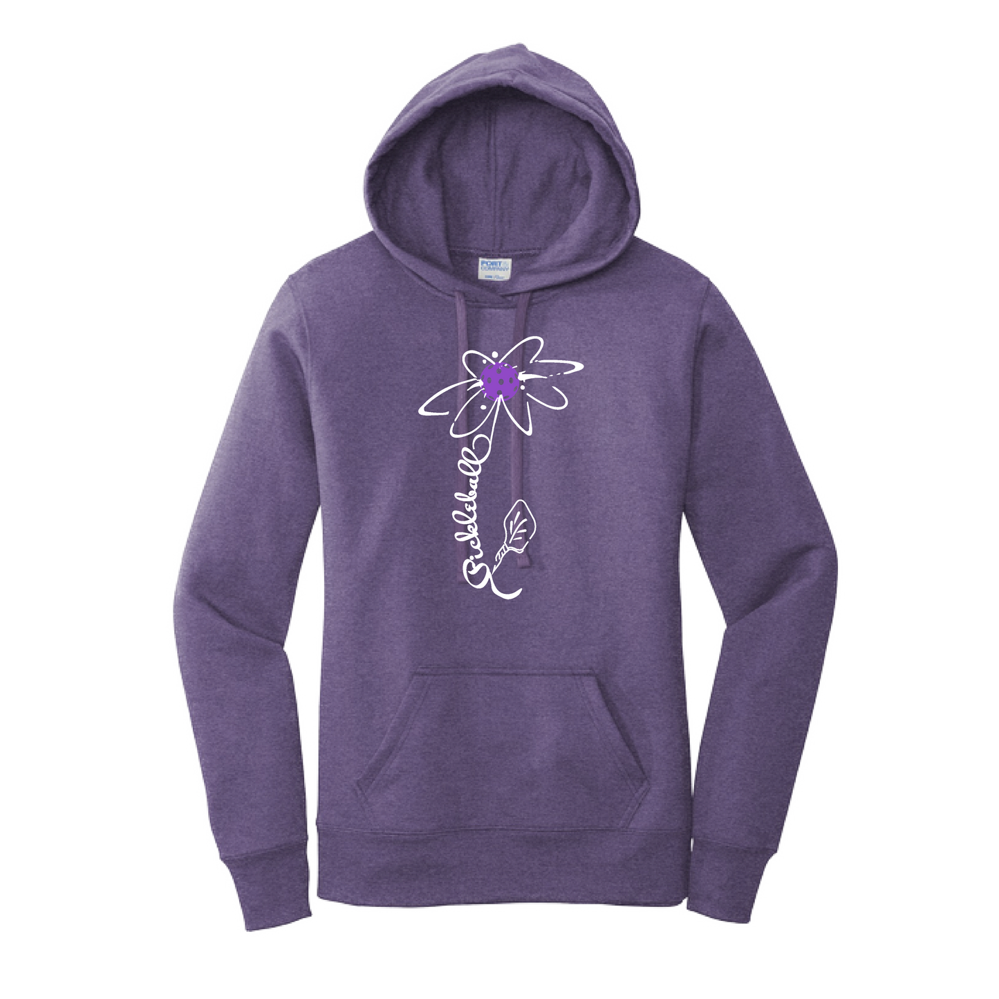 Pickleball Flower (Pink Purple Rainbow) | Women’s Fitted Hoodie Pickleball Sweatshirt | 50% Cotton 50% Poly Fleece