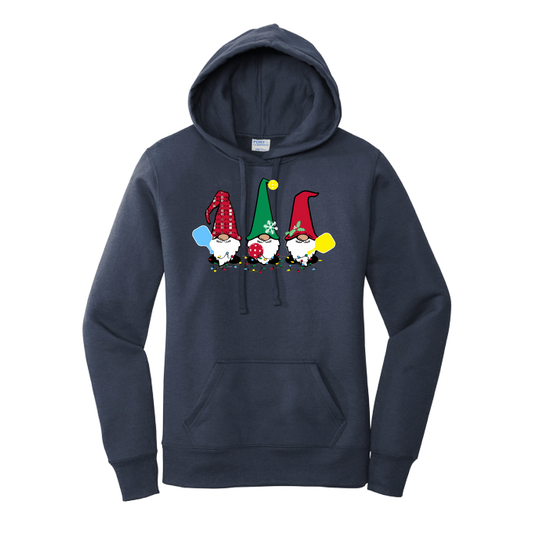 Christmas Gnomes | Women’s Fitted Hoodie Pickleball Sweatshirt | 50% Cotton 50% Poly Fleece