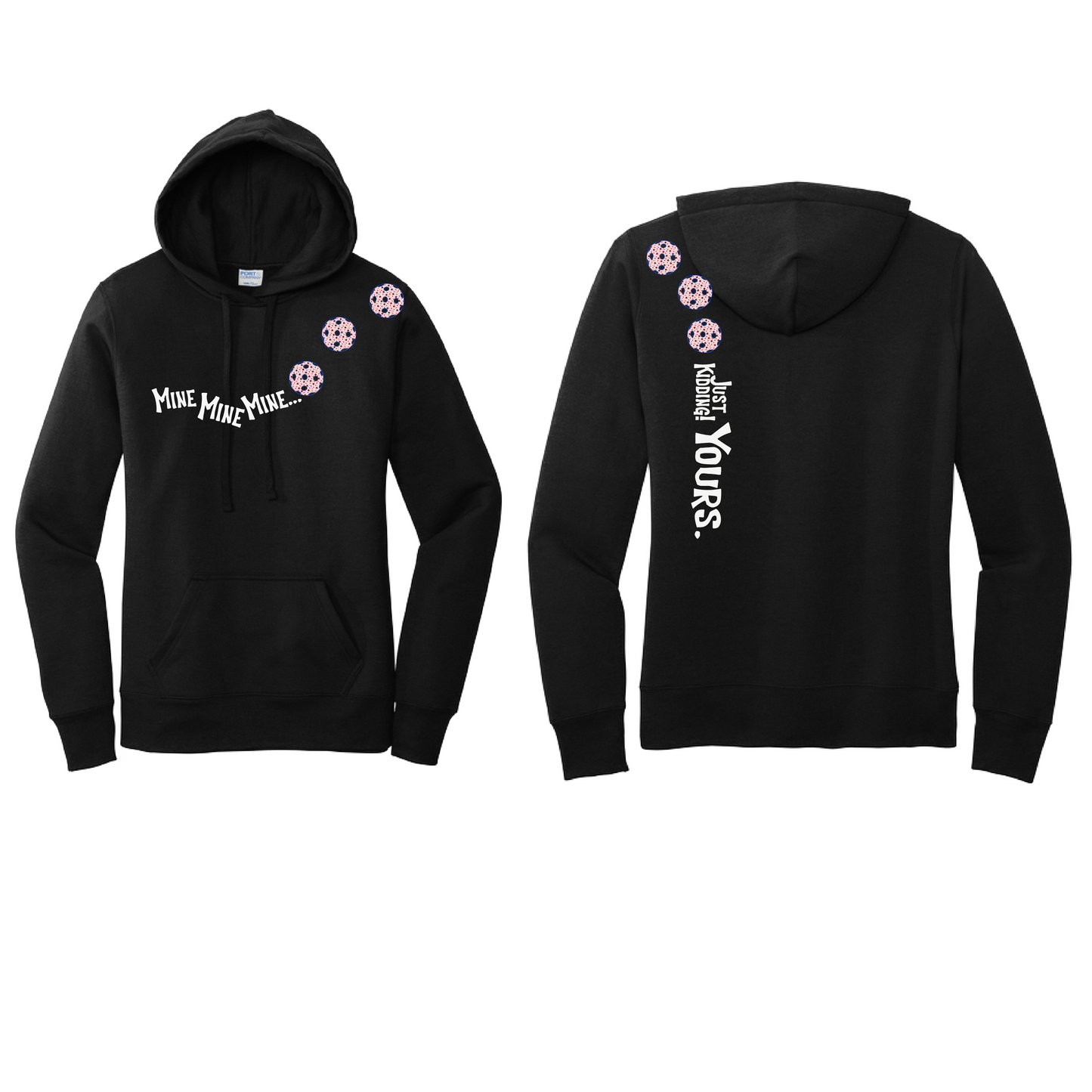 Mine JK Yours (Pickleballs With Stars) | Women’s Fitted Hoodie Pickleball Sweatshirt | 50% Cotton 50% Poly Fleece