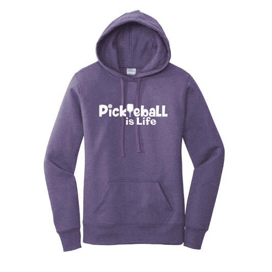 Pickleball Is Life | Women’s Fitted Hoodie Pickleball Sweatshirt | 50% Cotton 50% Poly Fleece