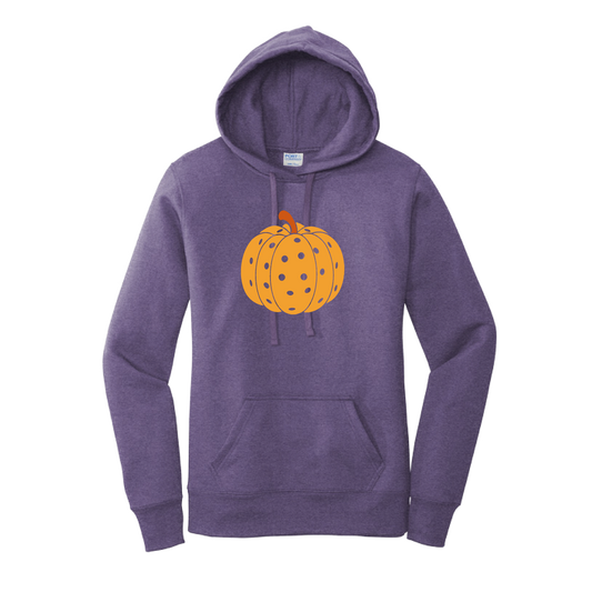 Pumpkin Pickleball | Women’s Fitted Hoodie Pickleball Sweatshirt | 50% Cotton 50% Poly Fleece