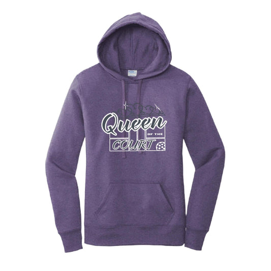 Queen Of The Pickleball Court | Women’s Fitted Hoodie Pickleball Sweatshirt | 50% Cotton 50% Poly Fleece