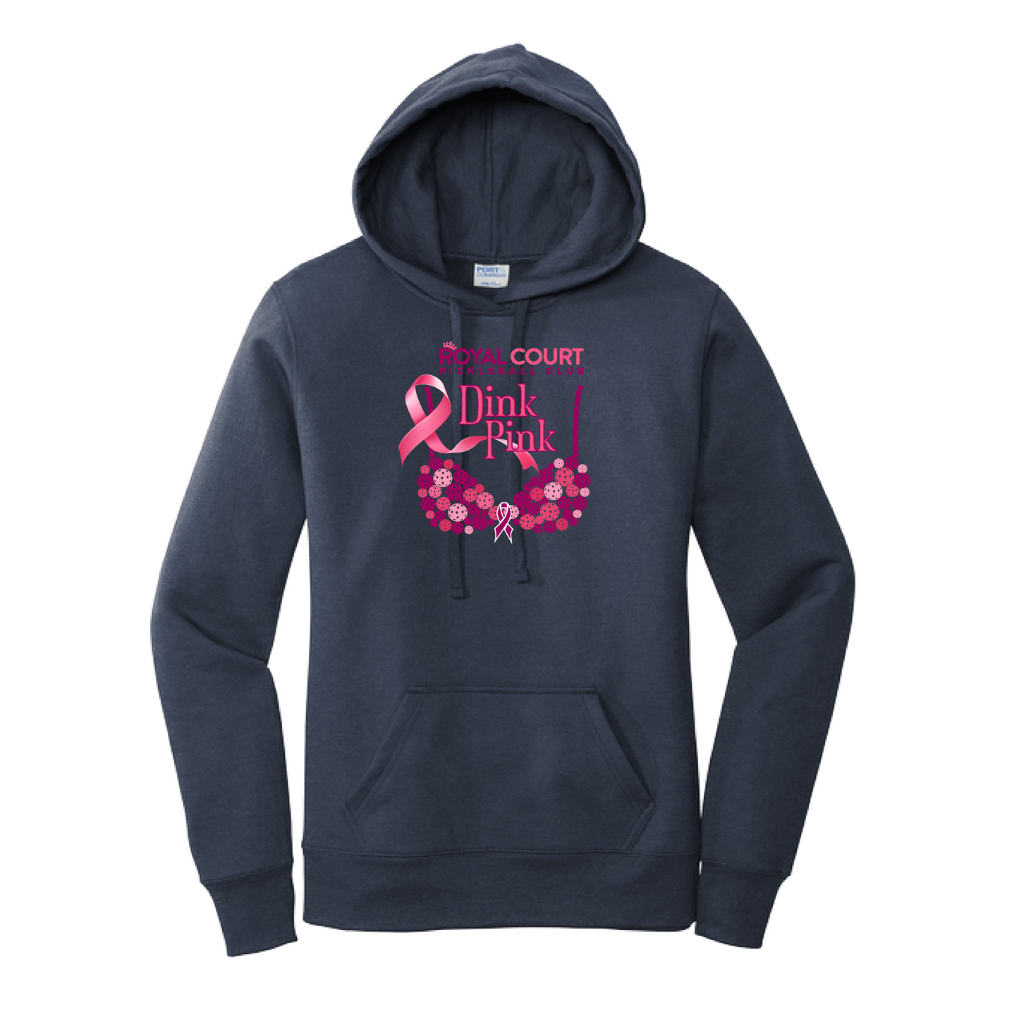 Royal Court Dink Pink | Women’s Fitted Hoodie Pickleball Sweatshirt | 50% Cotton 50% Poly Fleece