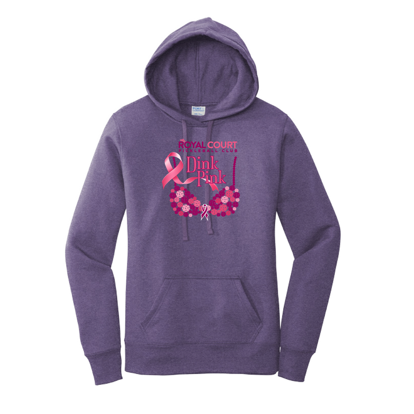 Royal Court Dink Pink | Women’s Fitted Hoodie Pickleball Sweatshirt | 50% Cotton 50% Poly Fleece