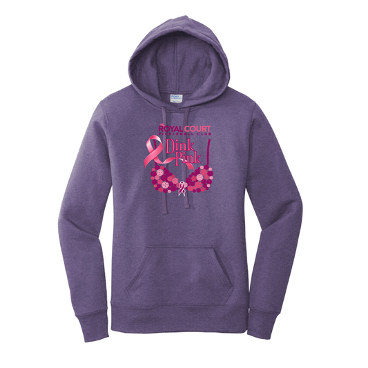 Royal Court Dink Pink | Women’s Fitted Hoodie Pickleball Sweatshirt | 50% Cotton 50% Poly Fleece