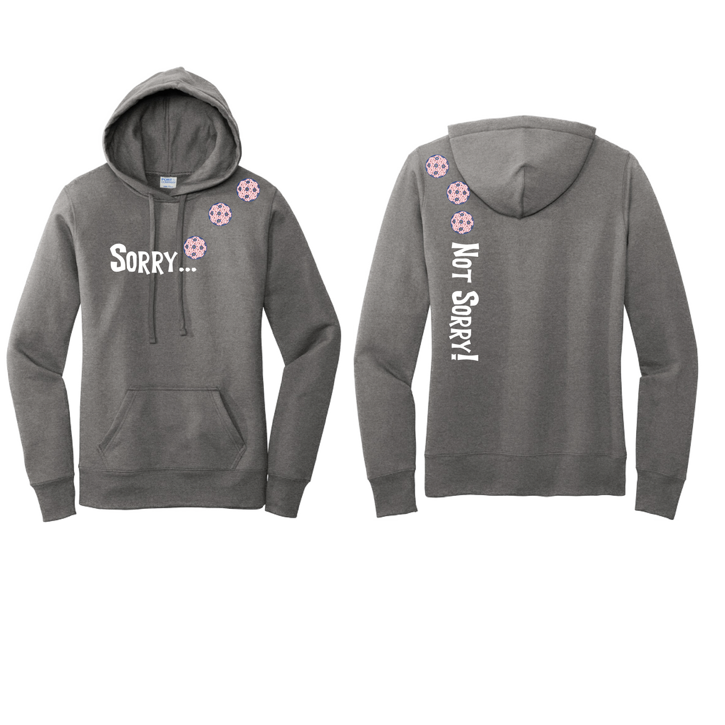 Sorry Not Sorry (Pickleballs With Stars) | Women’s Fitted Hoodie Pickleball Sweatshirt | 50% Cotton 50% Poly Fleece