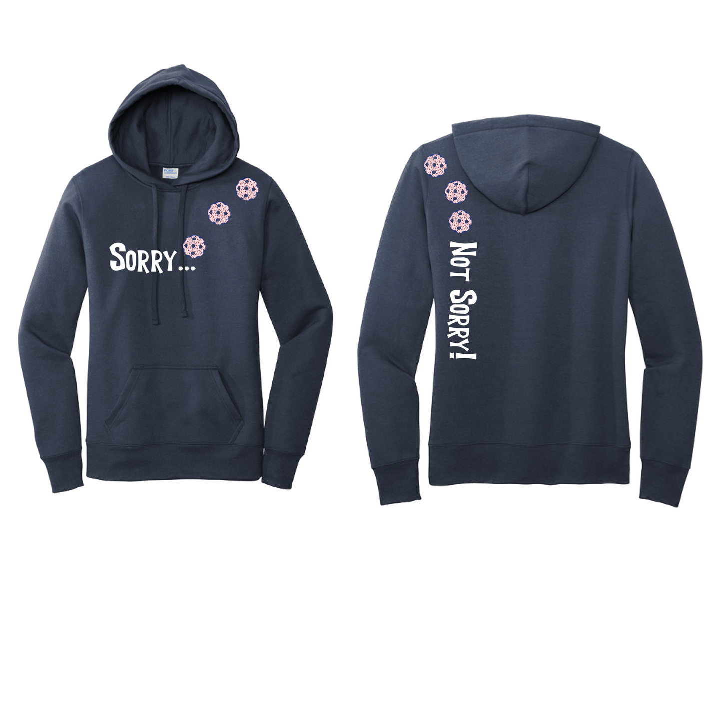 Sorry Not Sorry (Pickleballs With Stars) | Women’s Fitted Hoodie Pickleball Sweatshirt | 50% Cotton 50% Poly Fleece