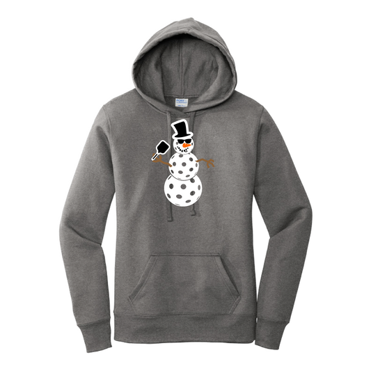 Snowman | Women’s Fitted Hoodie Pickleball Sweatshirt | 50% Cotton 50% Poly Fleece