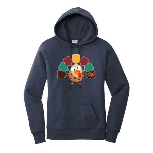 Turkey Pickleball | Women’s Fitted Hoodie Pickleball Sweatshirt | 50% Cotton 50% Poly Fleece