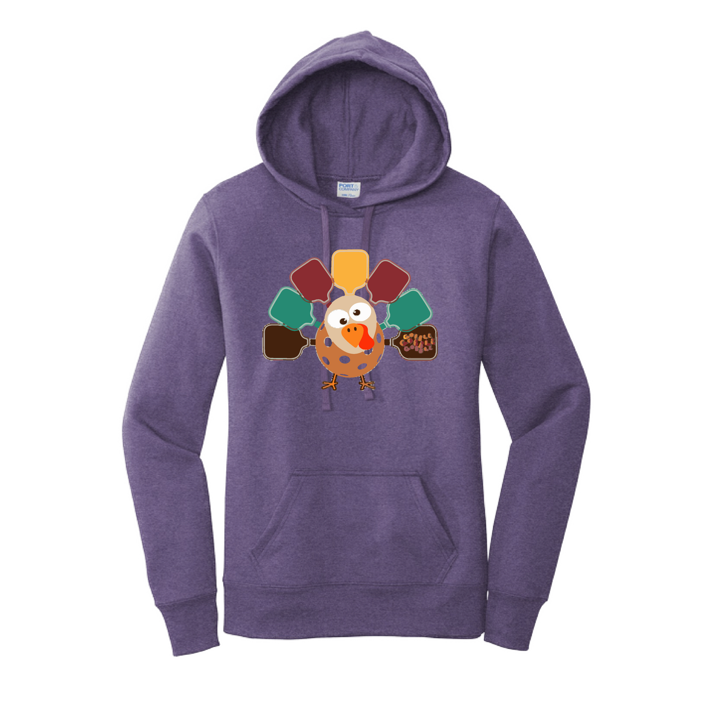 Turkey Pickleball | Women’s Fitted Hoodie Pickleball Sweatshirt | 50% Cotton 50% Poly Fleece