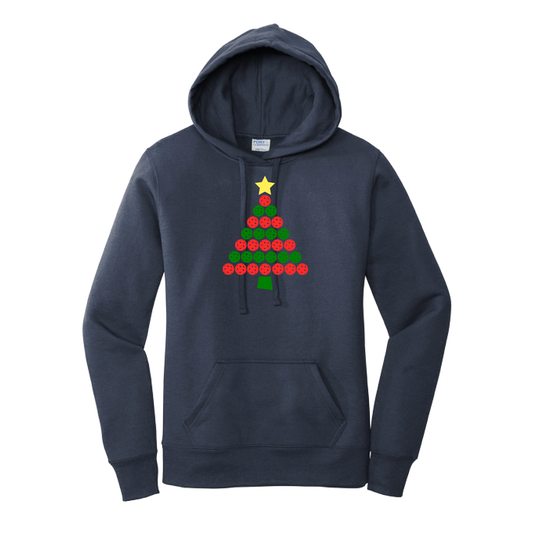 Christmas Tree | Women’s Fitted Hoodie Pickleball Sweatshirt | 50% Cotton 50% Poly Fleece