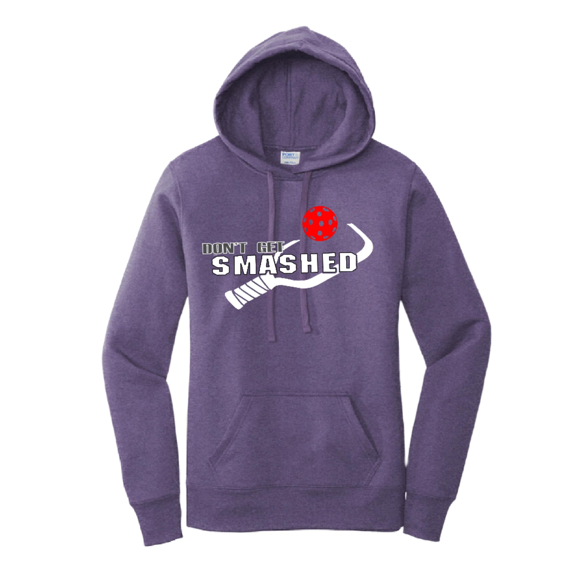 Don't Get Smashed Customizable (Pickleballs Pink Rainbow Red) | Women’s Fitted Hoodie Pickleball Sweatshirt | 50% Cotton 50% Poly Fleece