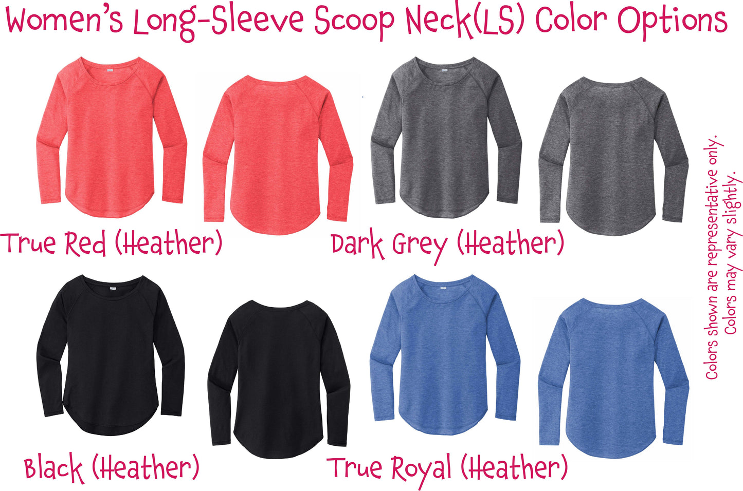 Pickleball Queen Crown | Women's Long Sleeve Scoop Neck Pickleball Shirts | 75/13/12 poly/cotton/rayon