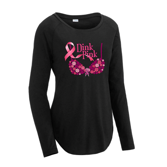 Dink Pink | Women's Long Sleeve Scoop Neck Pickleball Shirts | 75/13/12 poly/cotton/rayon