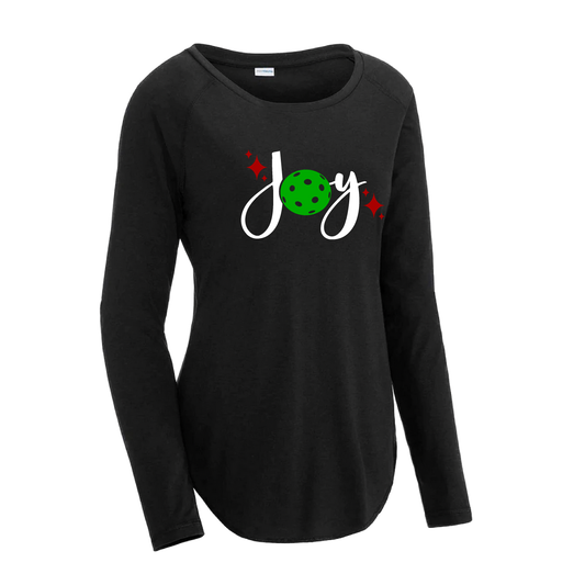 Joy | Women's Long Sleeve Scoop Neck Pickleball Shirts | 75/13/12 poly/cotton/rayon