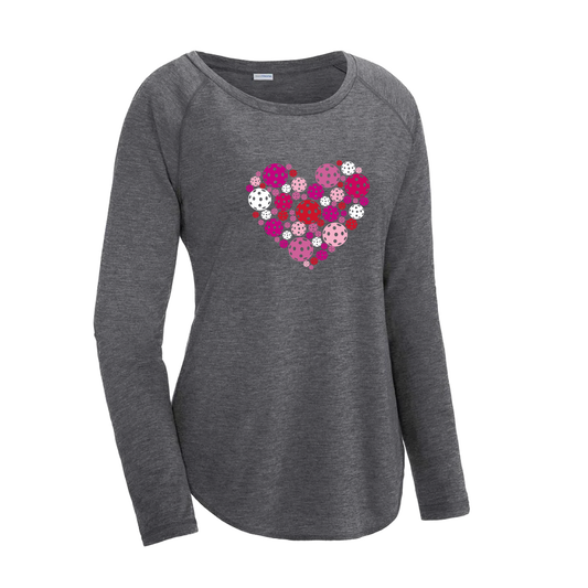 Women's Long Sleeve Scoop-Neck Pickleball shirt provides excellent comfort and air circulation thanks to ultra-soft fabric with moisture-wicking and PosiCharge technology capabilities. Enjoy lightweight, color-locking wear with superior breathability.