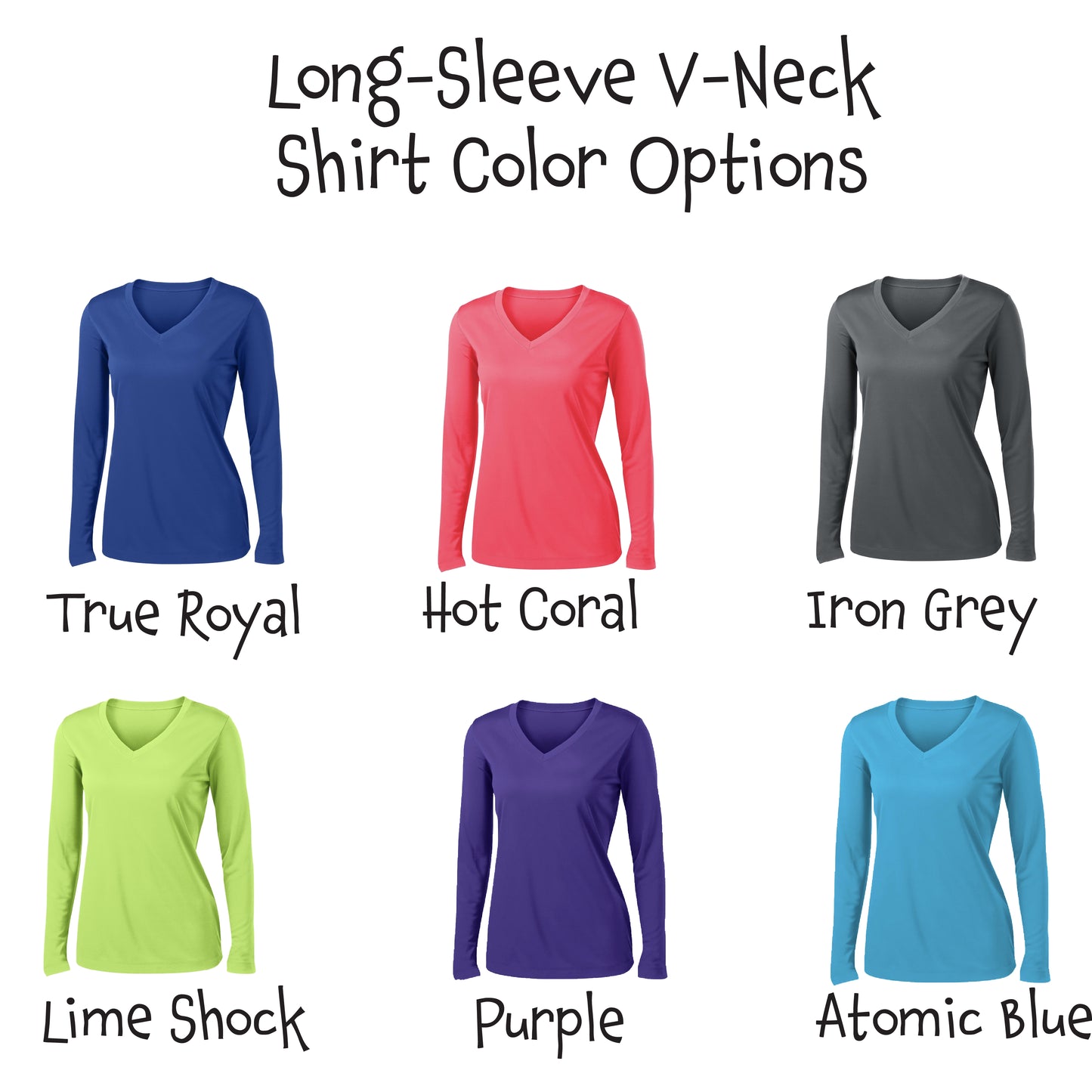 Sorry Not Sorry Customizable (Colors Orange Green Purple) | Women’s Long Sleeve V-Neck Shirt | 100% Polyester