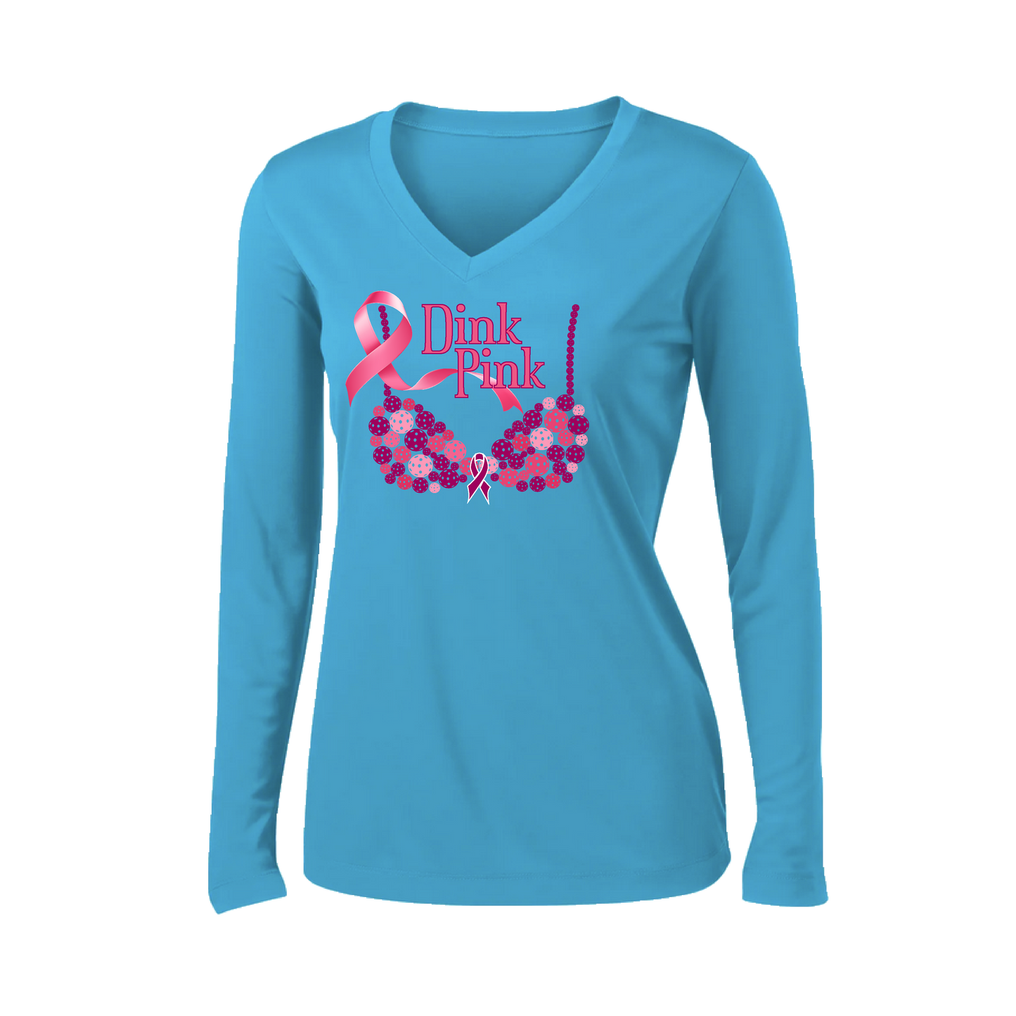 Dink Pink | Women’s Long Sleeve V-Neck Shirt | 100% Polyester