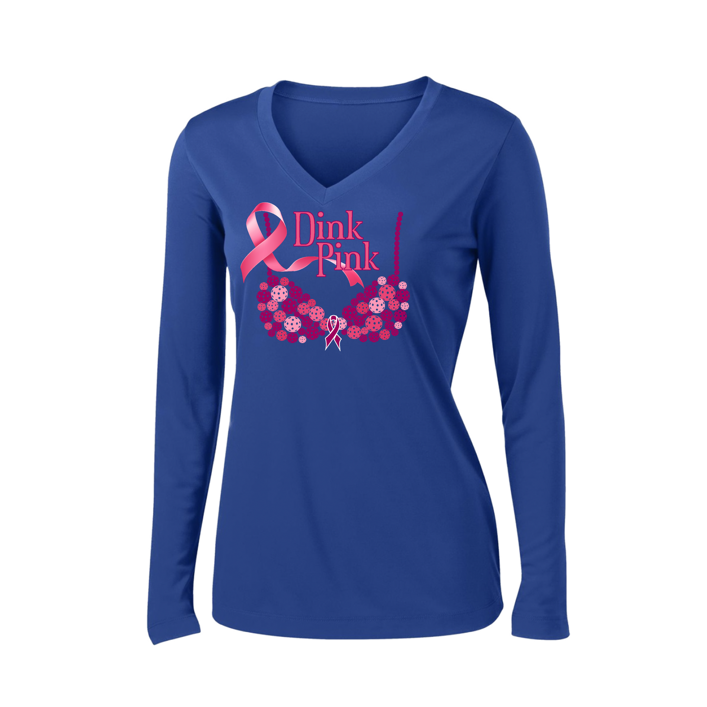 Dink Pink | Women’s Long Sleeve V-Neck Shirt | 100% Polyester