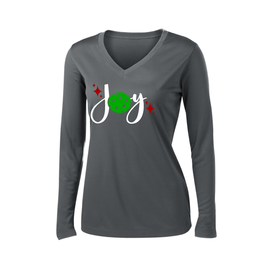 Joy | Women's Long Sleeve V-Neck Pickleball Shirts | 100% Polyester