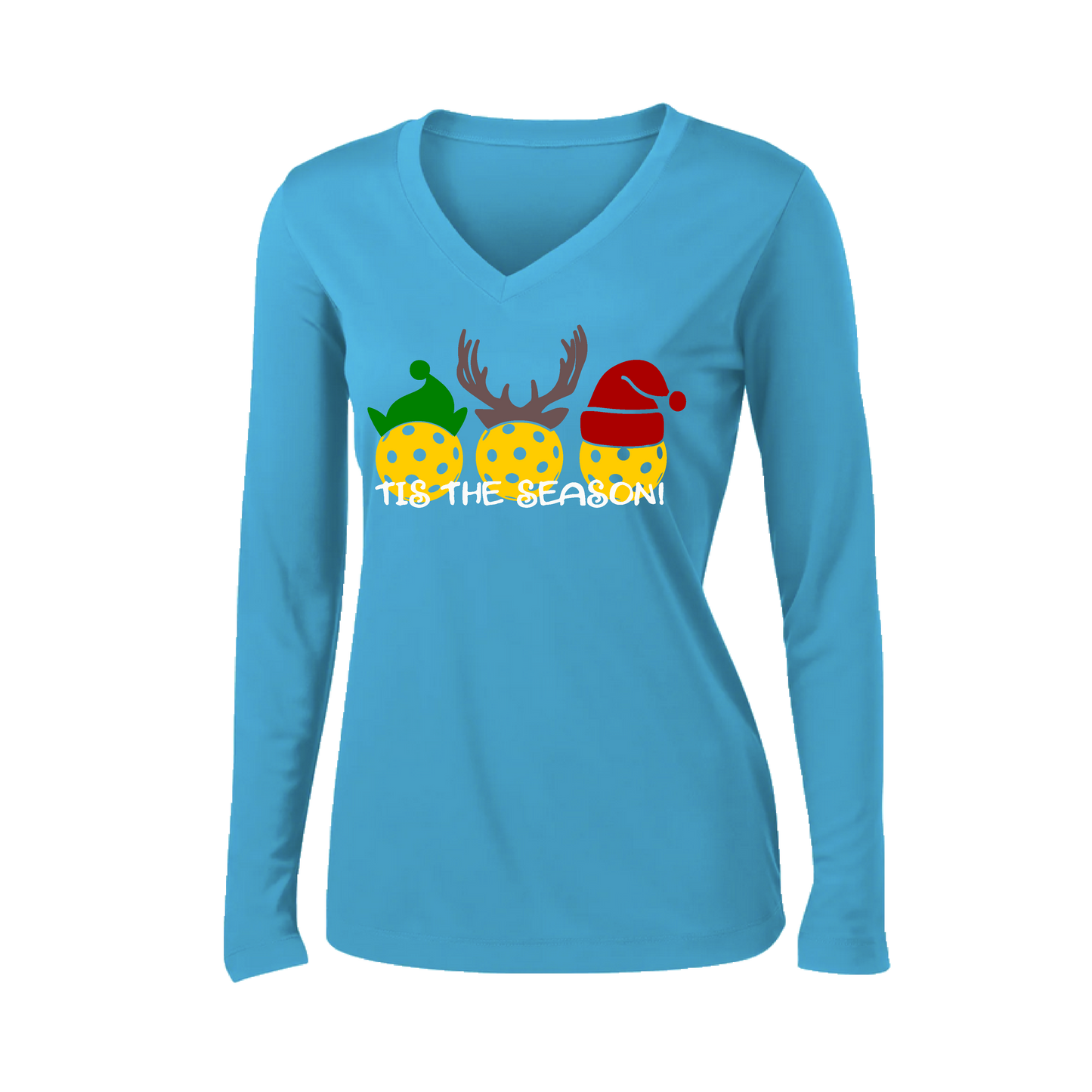 Tis the Season | Women’s Long Sleeve V-Neck Shirt | 100% Polyester