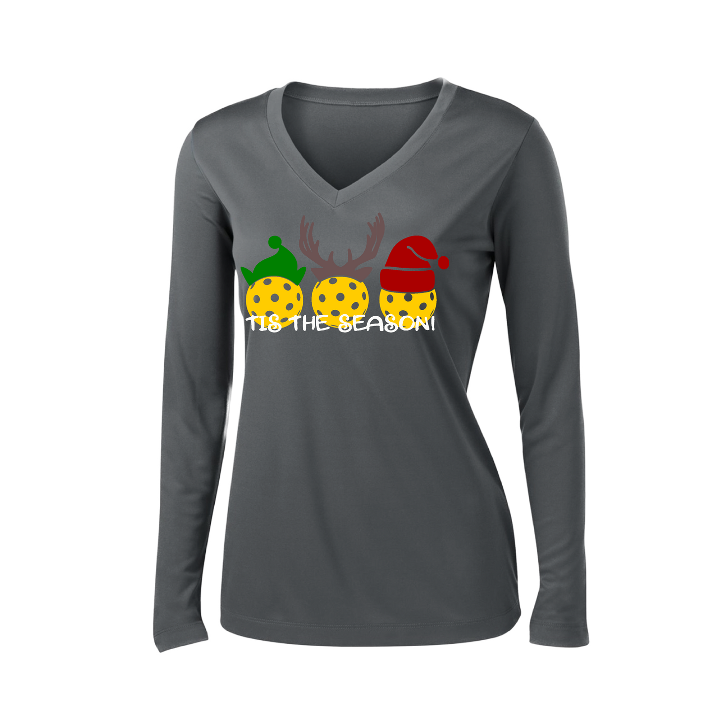 Tis the Season | Women’s Long Sleeve V-Neck Shirt | 100% Polyester