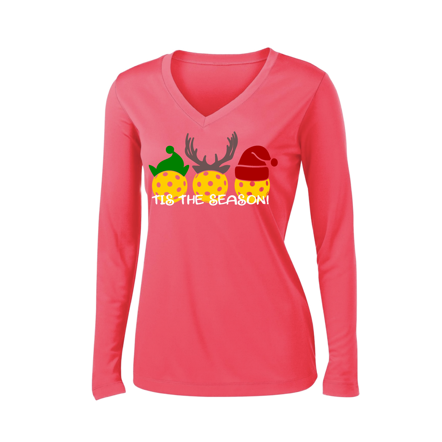 Tis the Season | Women’s Long Sleeve V-Neck Shirt | 100% Polyester