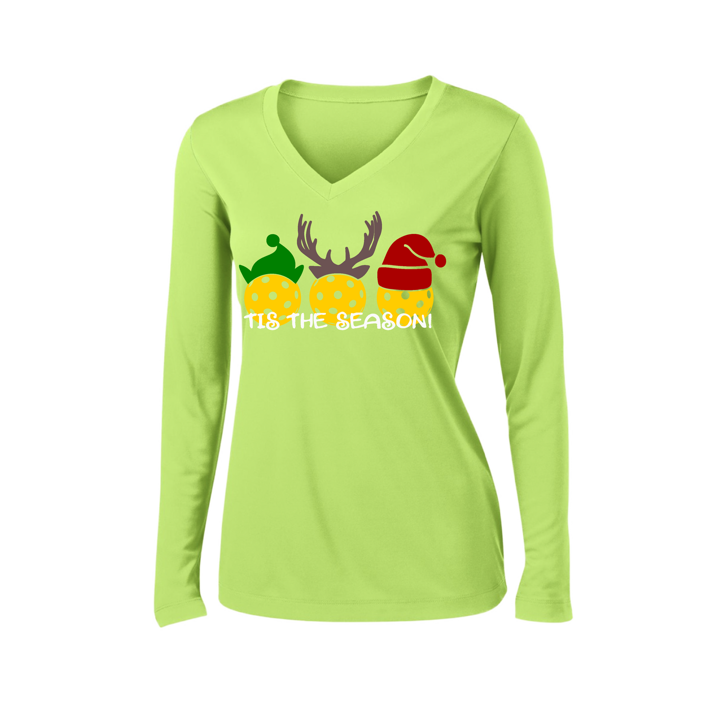 Tis the Season | Women’s Long Sleeve V-Neck Shirt | 100% Polyester