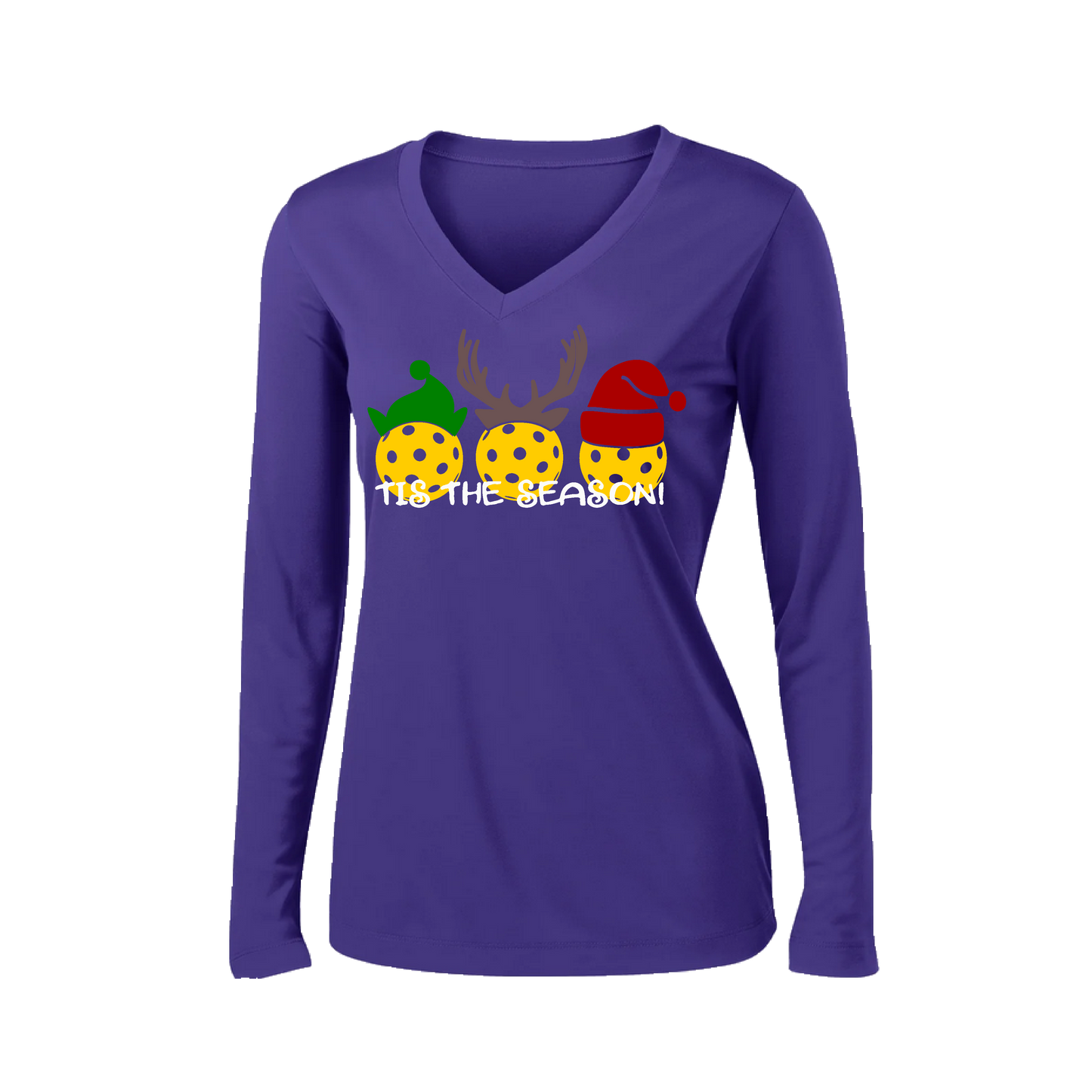 Tis the Season | Women’s Long Sleeve V-Neck Shirt | 100% Polyester