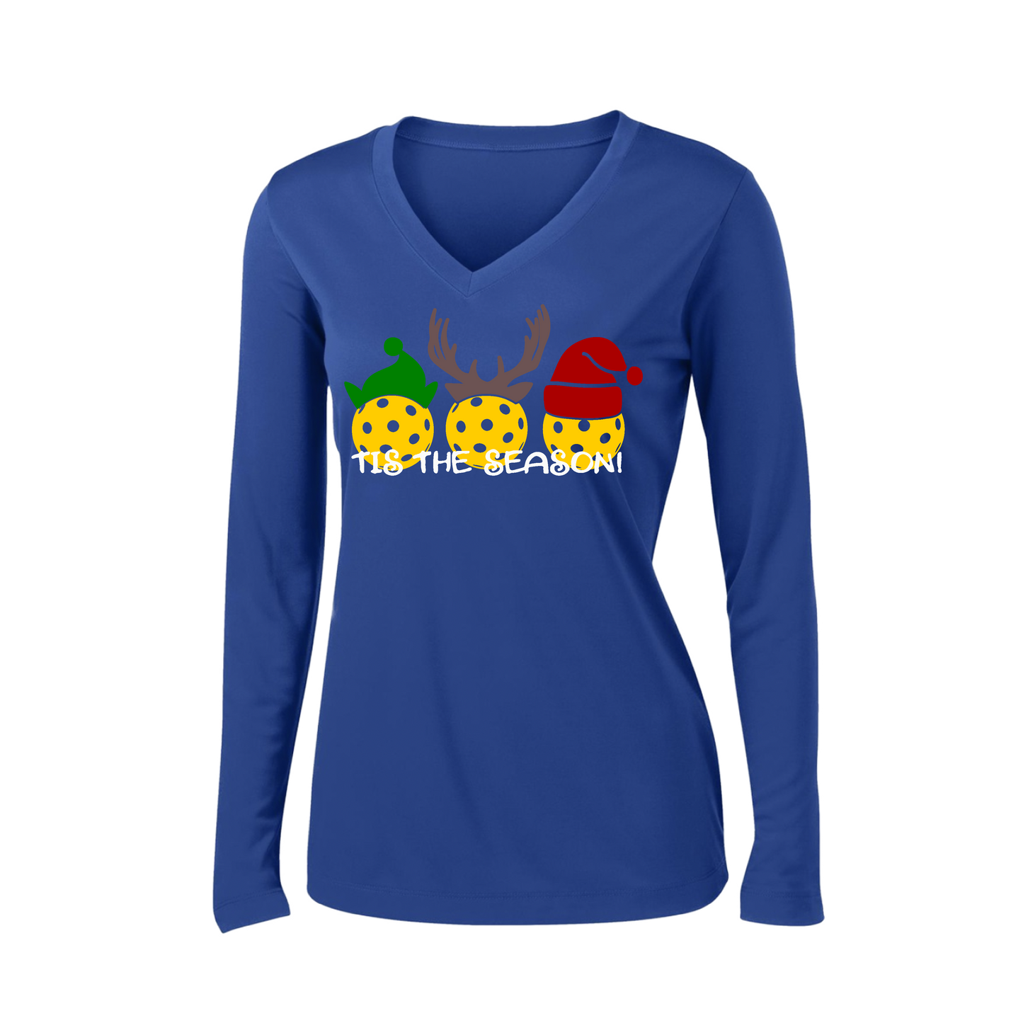 Tis the Season | Women’s Long Sleeve V-Neck Shirt | 100% Polyester