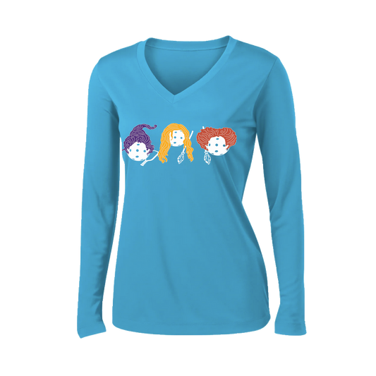 Hocus Pocus | Women’s Long Sleeve V-Neck Shirt | 100% Polyester