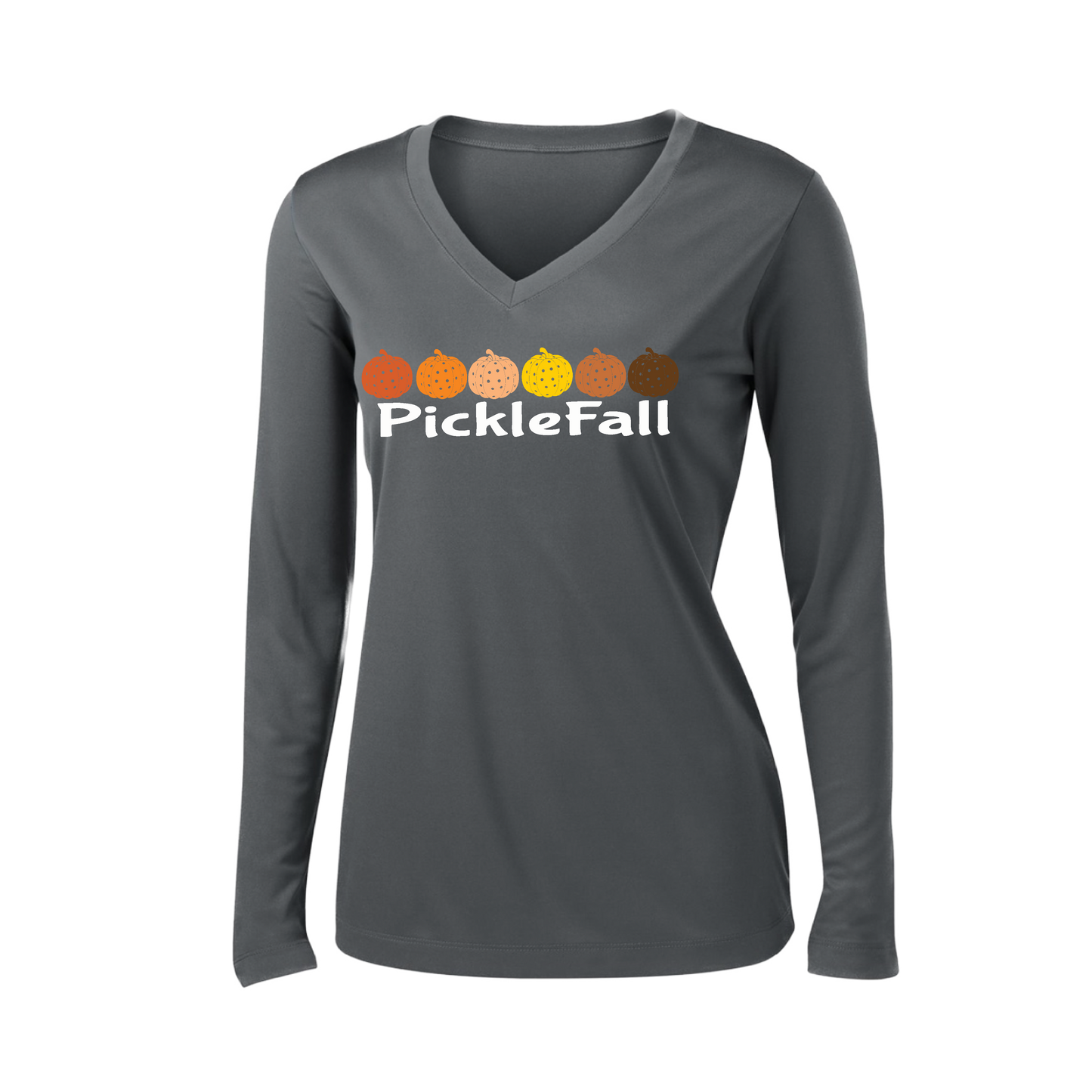 Picklefall | Women’s Long Sleeve V-Neck Pickleball Shirt | 100% Polyester