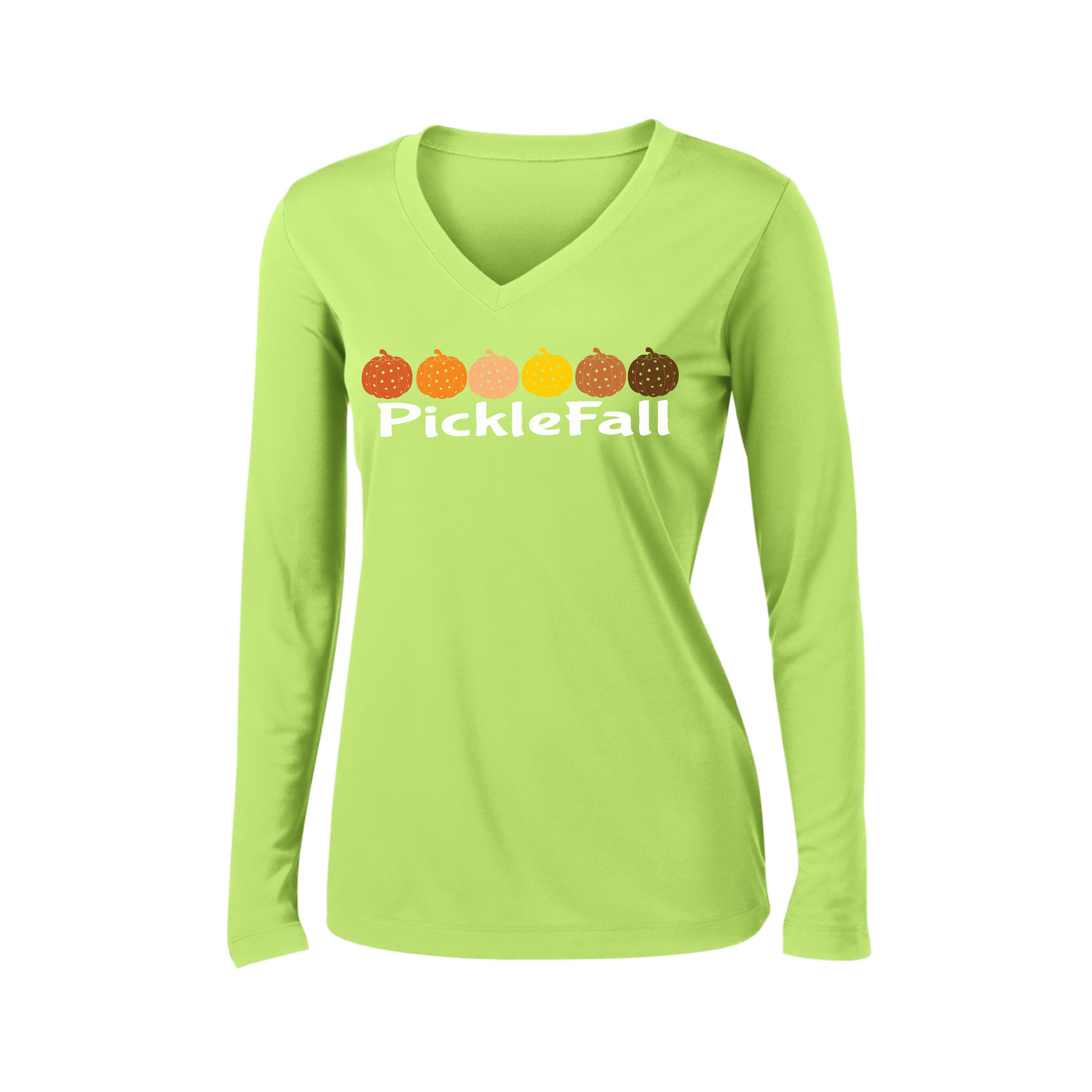 Picklefall | Women’s Long Sleeve V-Neck Shirt | 100% Polyester