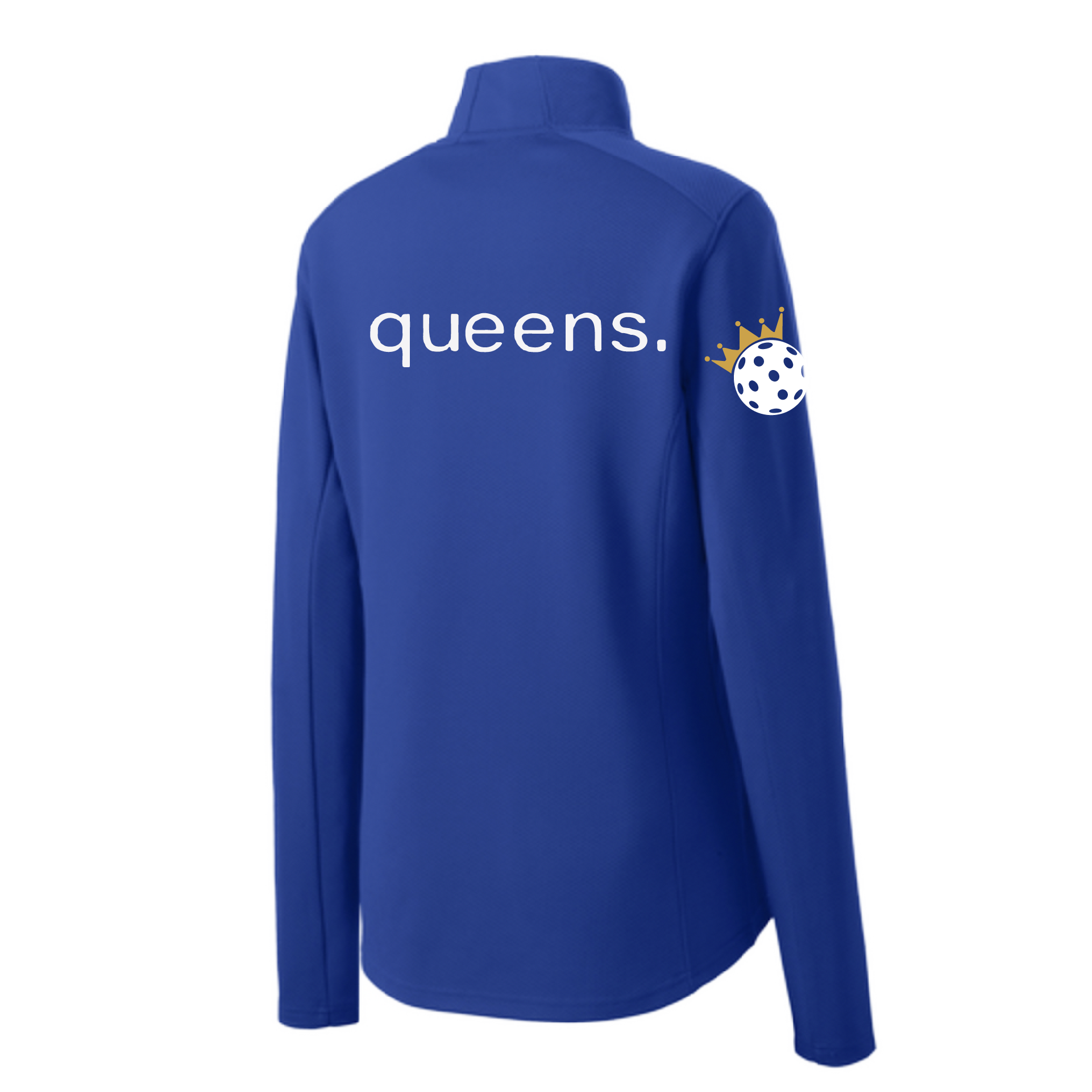 Design: Pickleball Queen and Crown  This Women's 1/4-Zip Pullover features princess seams and a drop tail hem, making it the perfect mix of comfort and style. The material is lightweight and breathable and boasts moisture-wicking properties and a tri-blend softness. The PosiCharge technology ensures vivid, vibrant color that is locked in and stays looking great. With its versatility, it can be worn year-round.