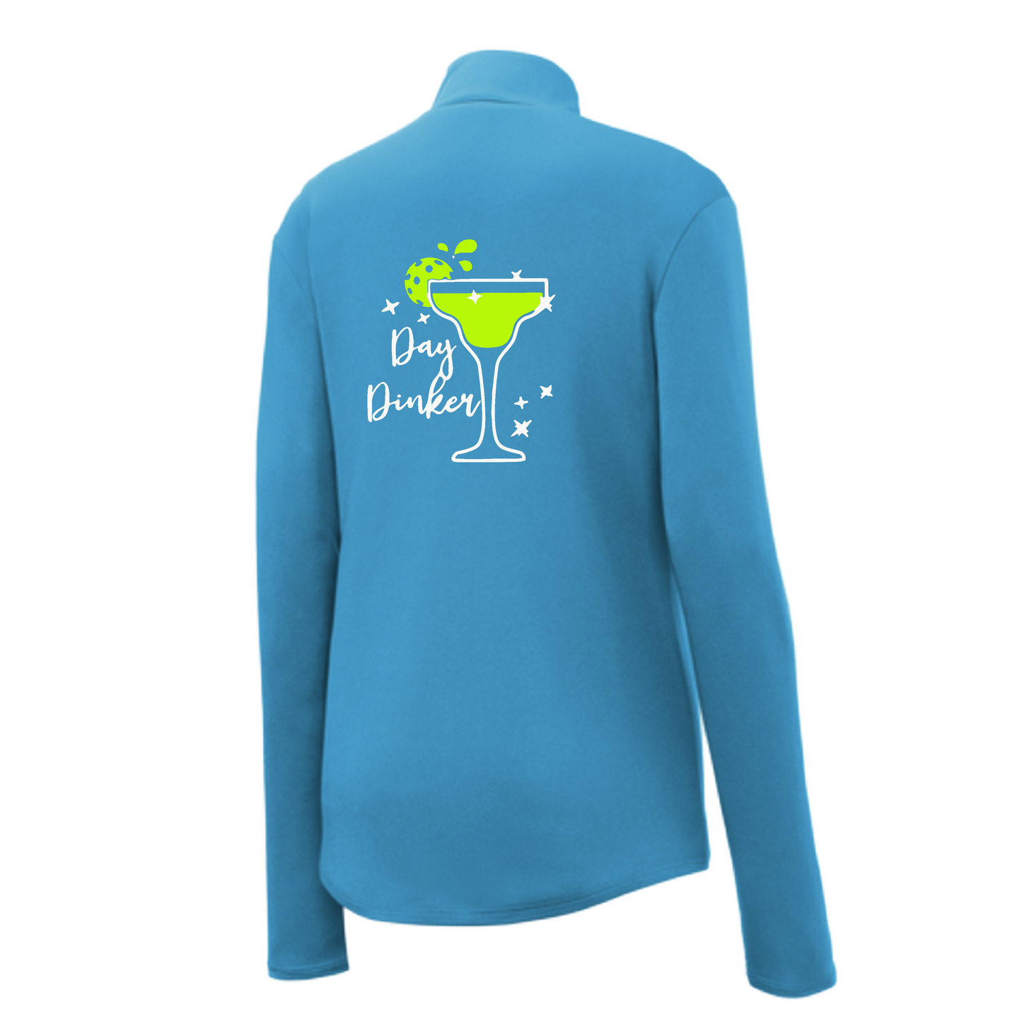 Day Dinker Pickleball Lime | Women's 1/4 Zip Pickleball Pullover | 100% Polyester