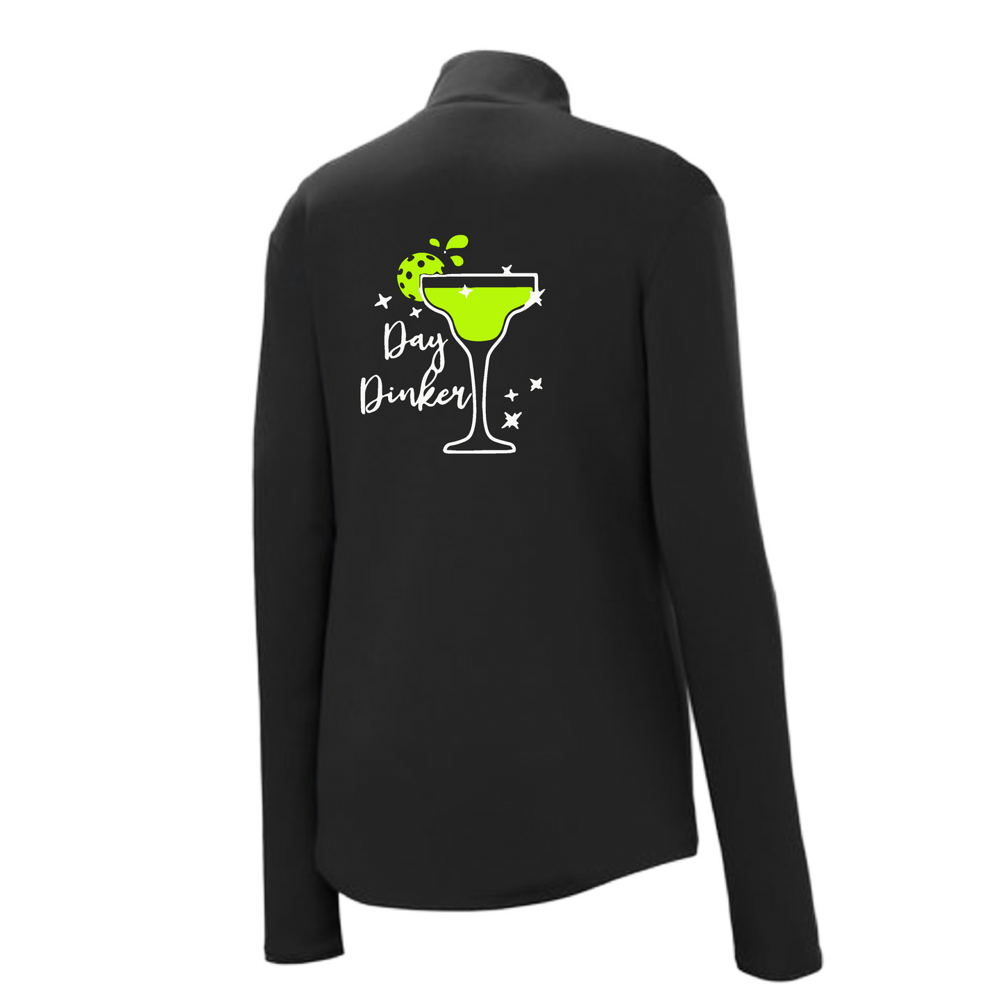 Day Dinker Pickleball Lime | Women's 1/4 Zip Pickleball Pullover | 100% Polyester