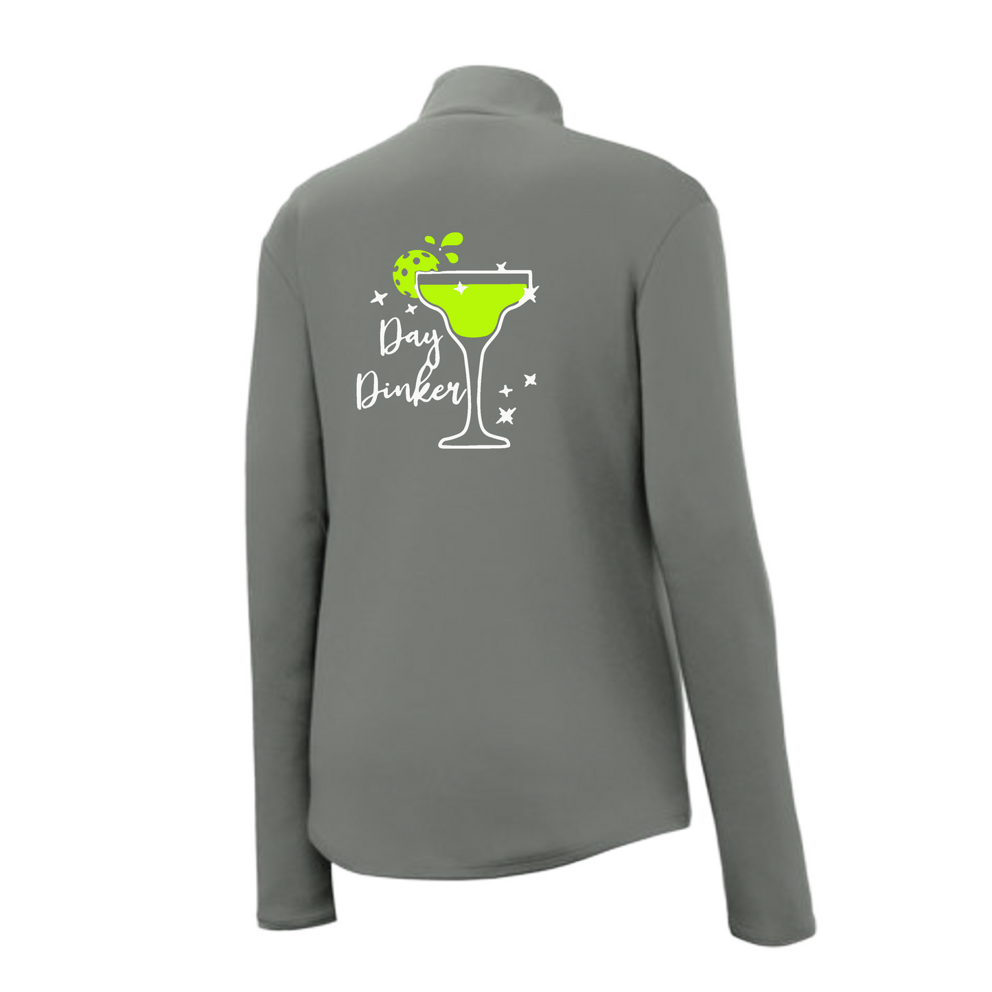 Day Dinker Pickleball Lime | Women's 1/4 Zip Pickleball Pullover | 100% Polyester